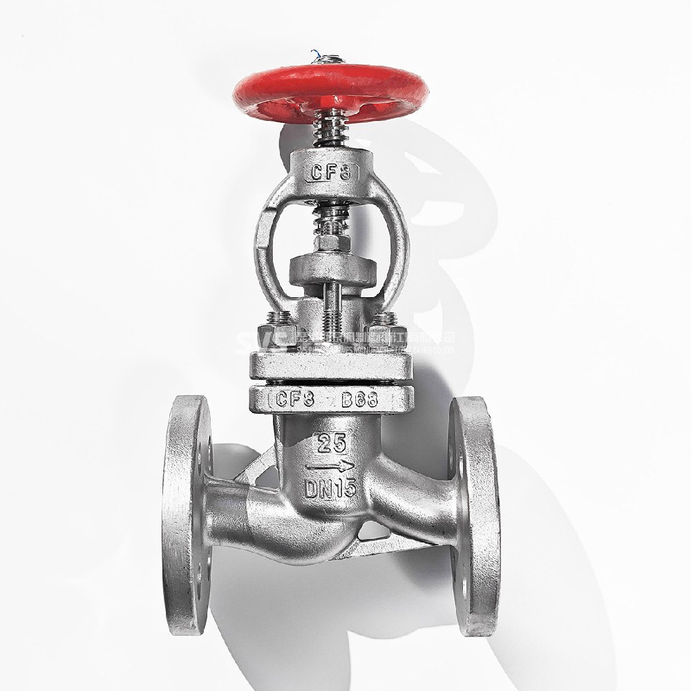 JIS stainless steel 304 straight flange globe valve